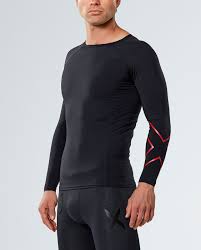 2XU Men's Thermal Compression Top | Black & Red