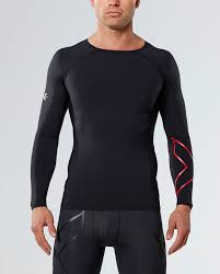 2XU Men's Thermal Compression Top | Black & Red